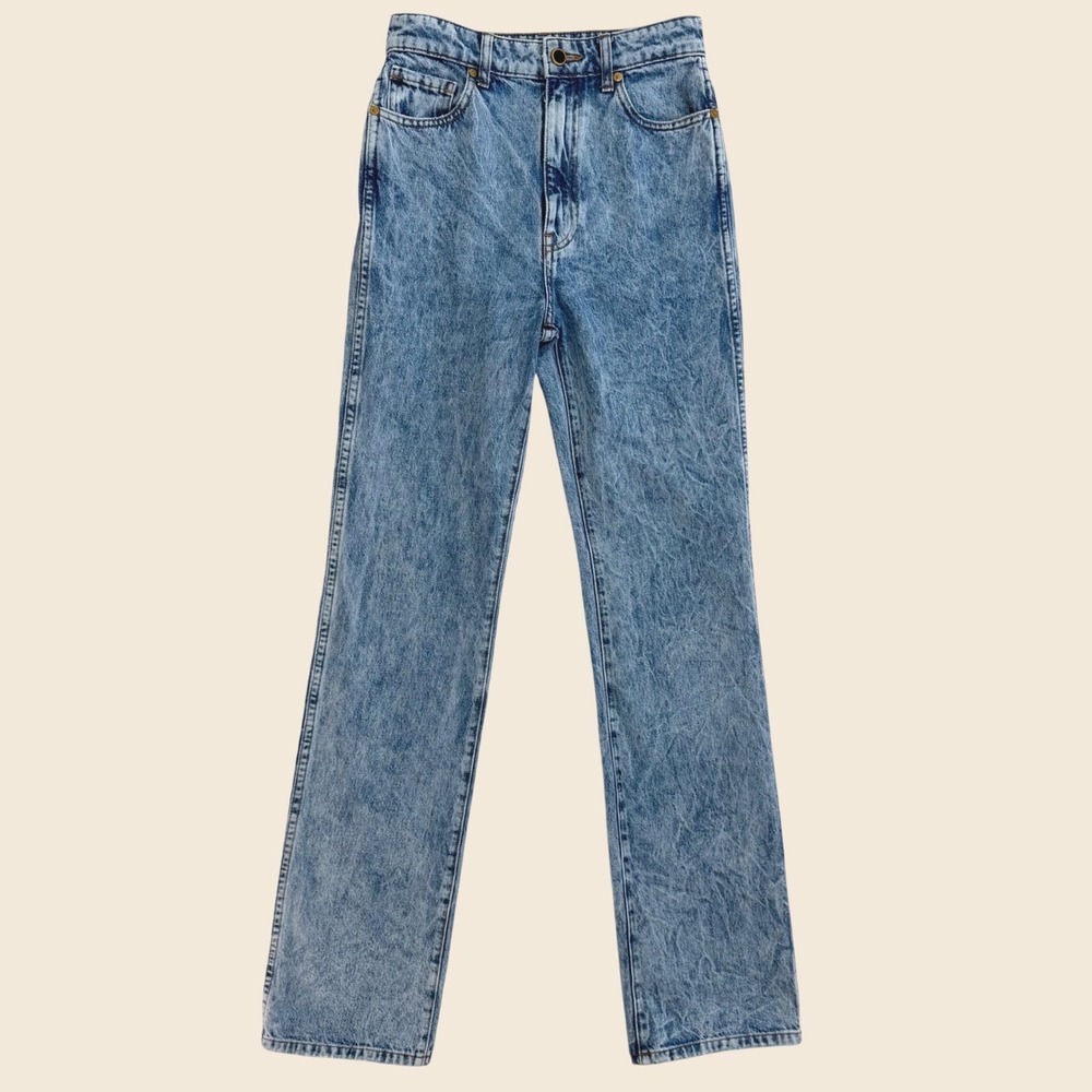 Khaite Danielle Acid Wash High-rise Straight Leg Jeans Size 26